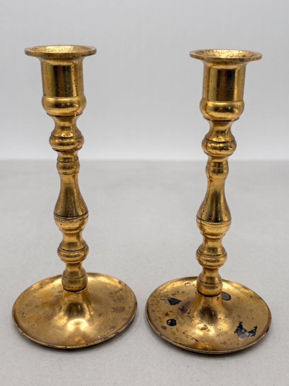 VTG Brass Candlestick Holders Set of 2 Japanese Taper Candle Holders